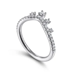 Gabriel & Co. 14K White Gold Curved Diamond Wedding Band - 0.33 ct