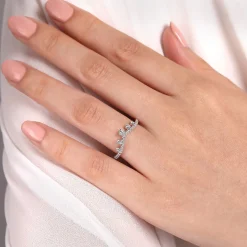 Gabriel & Co. 14K White Gold Curved Diamond Wedding Band - 0.33 ct