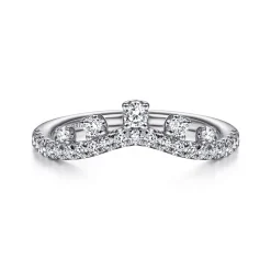 Gabriel & Co. 14K White Gold Curved Diamond Wedding Band - 0.33 ct