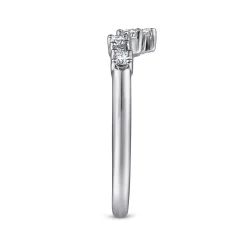 Clearance Gabriel & Co. 14K White Gold Curved Diamond Wedding Band - 0.25 ct