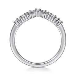 Clearance Gabriel & Co. 14K White Gold Curved Diamond Wedding Band - 0.25 ct