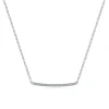 Clearance Gabriel & Co. 14K White Gold Curved Pave Diamond Bar Necklace