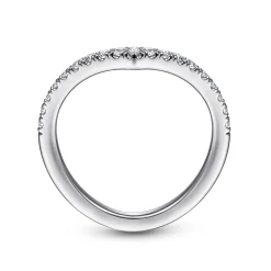 Sale Gabriel & Co. 14K White Gold Curved V Diamond Wedding Band - 0.27 ct