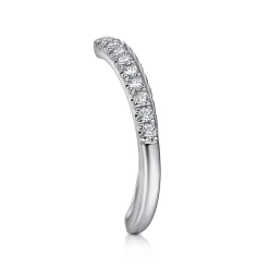 Sale Gabriel & Co. 14K White Gold Curved V Diamond Wedding Band - 0.27 ct