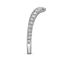 Clearance Gabriel & Co. 14K White Gold Curved V Diamond Wedding Band - 0.5 ct
