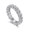 Best Gabriel & Co. 14K White Gold Cushion Cut Diamond Eternity Band with Heart Prongs - 4.3 ct