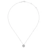 Gabriel & Co. 14K White Gold Cushion Shape Diamond Pave Pendant Necklace