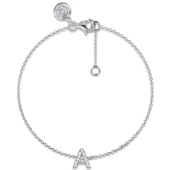 Hot Gabriel & Co. 14K White Gold Diamond A Initial Chain Bracelet