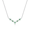 Sale Gabriel & Co. 14K White Gold Diamond and Emerald Curved Bar Necklace