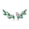 Outlet Gabriel & Co. 14K White Gold Diamond and Marquise Emerald Ear Climber Earrings