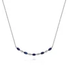 Best Gabriel & Co. 14K White Gold Diamond and Marquise Blue Sapphire Bar Necklace