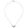 Clearance Gabriel & Co. 14K White Gold Diamond and Pear Blue Sapphire Chevron Bar Necklace