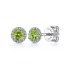 Outlet Gabriel & Co. 14K White Gold Diamond and Peridot Stud Earrings