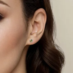 Outlet Gabriel & Co. 14K White Gold Diamond and Peridot Stud Earrings