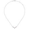 New Gabriel & Co. 14K White Gold Diamond and Ruby Curved Bar Necklace