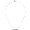 Sale Gabriel & Co. 14K White Gold Diamond and Sapphire Floral Bar Necklace