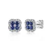 New Gabriel & Co. 14K White Gold Diamond and Sapphire Stud Earrings