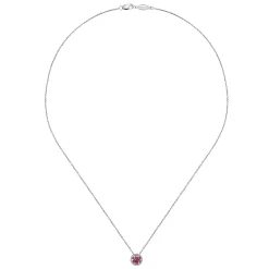 New Gabriel & Co. 14K White Gold Diamond and Sapphire Necklace