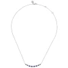 Hot Gabriel & Co. 14K White Gold Diamond and Sapphire Bar Necklace