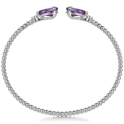 Online Gabriel & Co. 14K White Gold Diamond and Swiss Blue Topaz Bangle