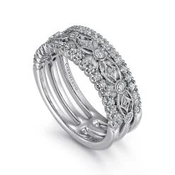 Clearance Gabriel & Co. 14K White Gold Diamond Anniversary Band - 0.48 ct