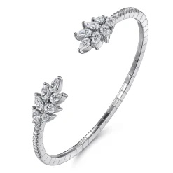 New Gabriel & Co. 18K White Gold Diamond Bangle