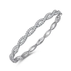 Hot Gabriel & Co. 14K White Gold Diamond Bangle