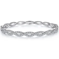 Hot Gabriel & Co. 14K White Gold Diamond Bangle