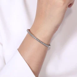 New Gabriel & Co. 14K White Gold Diamond Bangle
