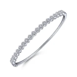 New Gabriel & Co. 14K White Gold Diamond Bangle