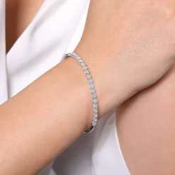 Gabriel & Co. 14K White Gold Diamond Bangle