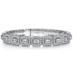 New Gabriel & Co. 18K White Gold Diamond Bangle