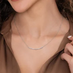 Sale Gabriel & Co. 14K White Gold Diamond Bar Necklace