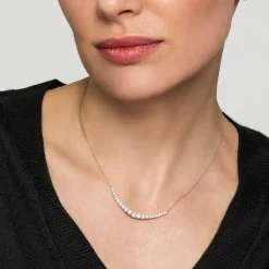 Outlet Gabriel & Co. 14K White Gold Diamond Bar Necklace