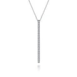 Clearance Gabriel & Co. 14K White Gold Diamond Bar Pendant Necklace