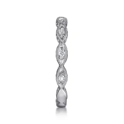 Best Gabriel & Co. 14K White Gold Diamond Bujukan Marquise Station Ring