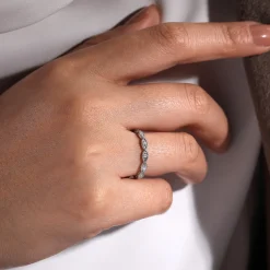 Best Gabriel & Co. 14K White Gold Diamond Bujukan Marquise Station Ring