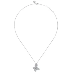 Outlet Gabriel & Co. 14K White Gold Diamond Butterfly Pendant Necklace