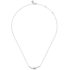 Gabriel & Co. 14K White Gold Diamond Bypass Bar Necklace