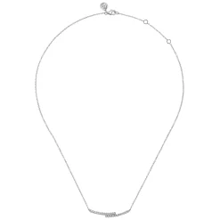 Sale Gabriel & Co. 14K White Gold Diamond Bypass Bar Necklace