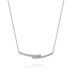 Sale Gabriel & Co. 14K White Gold Diamond Bypass Bar Necklace