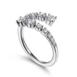 Hot Gabriel & Co. 14K White Gold Diamond Bypass Open Ring