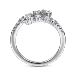 Hot Gabriel & Co. 14K White Gold Diamond Bypass Open Ring