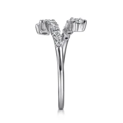 Hot Gabriel & Co. 14K White Gold Diamond Bypass Open Ring
