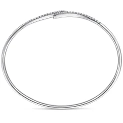 Outlet Gabriel & Co. 14K White Gold Diamond Bypass Open Bangle