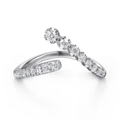 Best Gabriel & Co. 14K White Gold Diamond Bypass Ring