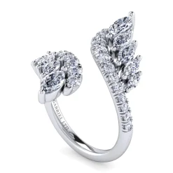 Gabriel & Co. 18K White Gold Diamond Bypass Ring