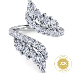 Gabriel & Co. 18K White Gold Diamond Bypass Ring