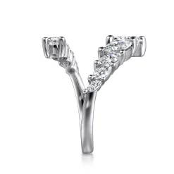 New Gabriel & Co. 18K White Gold Diamond Bypass Ring