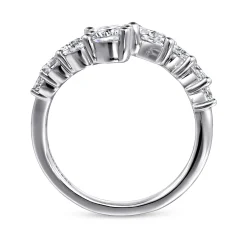New Gabriel & Co. 18K White Gold Diamond Bypass Ring